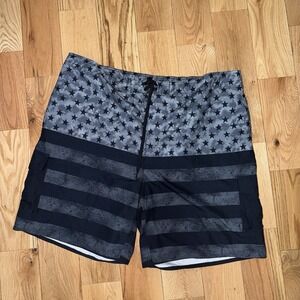 HB Mens Grey American Flag Theme Swimming Shorts Size 3XL